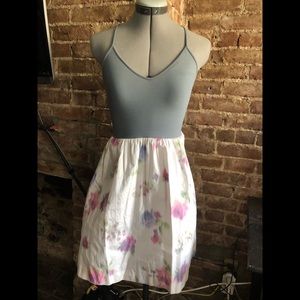 Theory Floral Knit Woven Mixed Dress